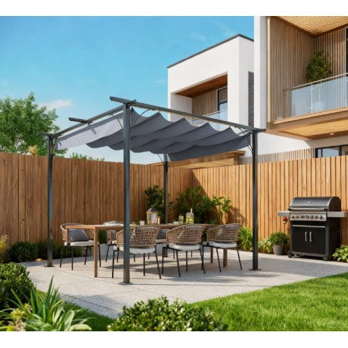 Metal Patio Shade Shelter,Outdoor Retractable Pergola Canopy,for Backyard,Porch Party,Garden