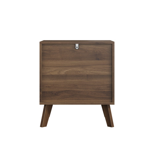Walnut 2-Drawer Medieval Modern Nightstand