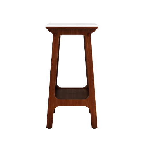 Retro Reddish Brown Slim Slate Side Table Nightstand