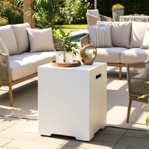 Propane Tank Cover 16 Inch, 20 LB Outdoor Tank Storage Hideaway Table for Gas Fire Pits