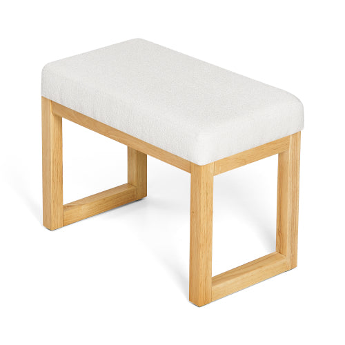 Shoe-changing bench, a shoe-changing bench with a wooden frame and a soft cushioned seat, can be placed freely and is suitable for small spaces without taking up much space - Beige