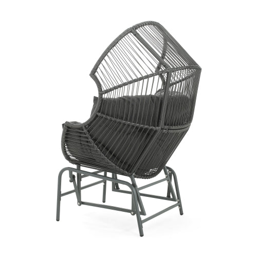 Palos Outdoor Wicker Glider Chair - Dark Gray
