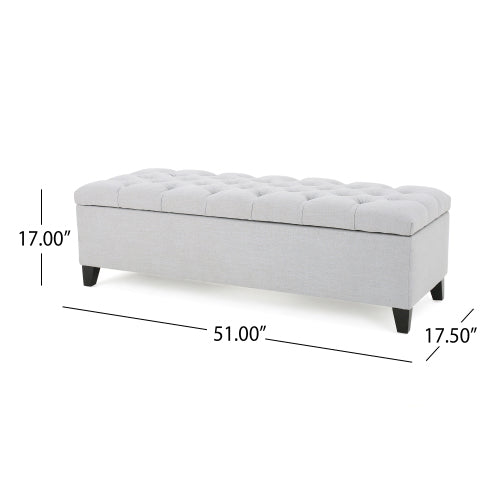 51 Inch Contemporary Tufted Storage Ottoman Bench, Diamond Stitch Upholstered Footrest with Soft Close Pressure Hinges