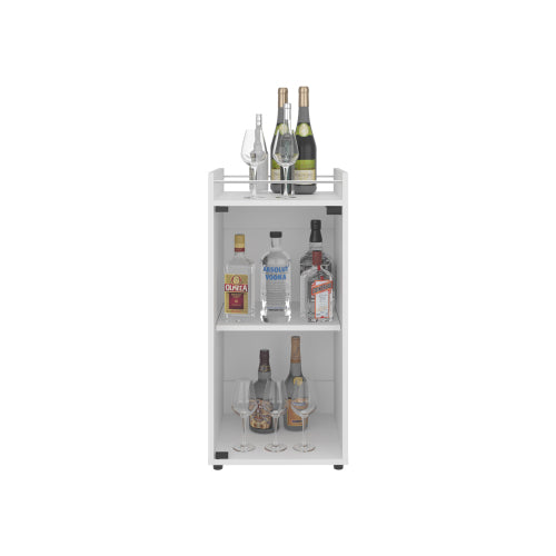 Bar Cabinet, 1 Glass Door, 3 Shelves, White