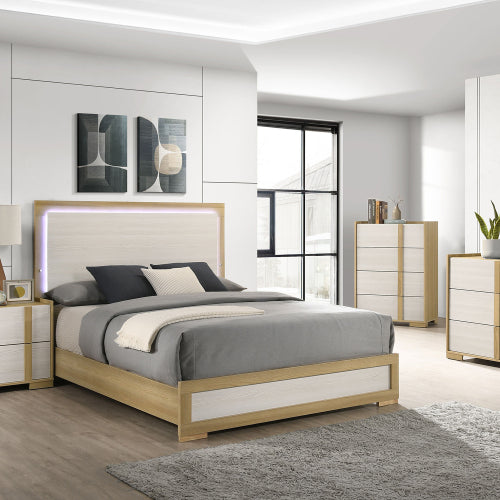 Natural Wood 2-Drawer Nightstand