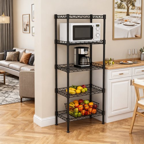 5-Tier Adjustable Metal Wire Shelving Unit for Small Spaces
