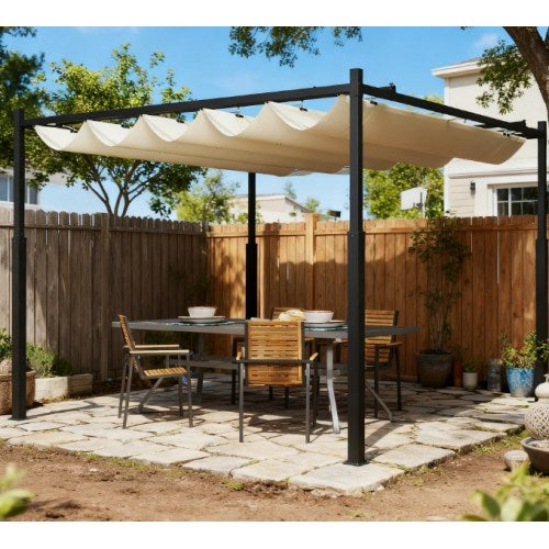 Easy to Setup Outdoor Pergola,Retractable Pergola Canopy with Magnetic Fixture