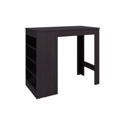 Counter Table with 4 Storage Shelves, Compact Home Bar, Dinning Room or Kitchen Furniture, With Space-Saving Modern Design