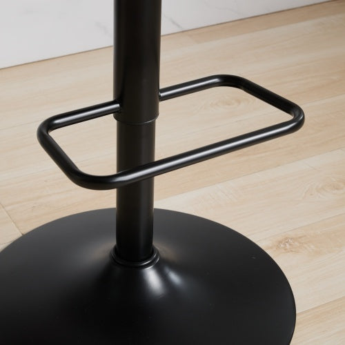 Walnut Bentwood Bar Stools Mid Century Modern Adjustable Counter Height Black Leather Upholstered 360¡ãSwivel Bar Chairs for Kitchen Island/Dining Room/Cafe, 1 chair/1carton,Beige