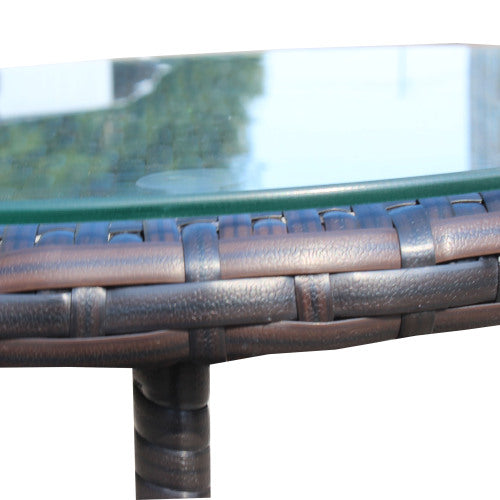 Outdoor patio Furniture 1 Round Coffee Table with clear tempered glass