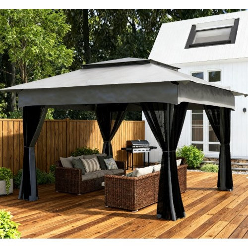 Easy to Setup Foldable Gazebo,Outdoor Patio Pop Up Canopy Gazebo Shelter with Zipper Netting,Carry Bag