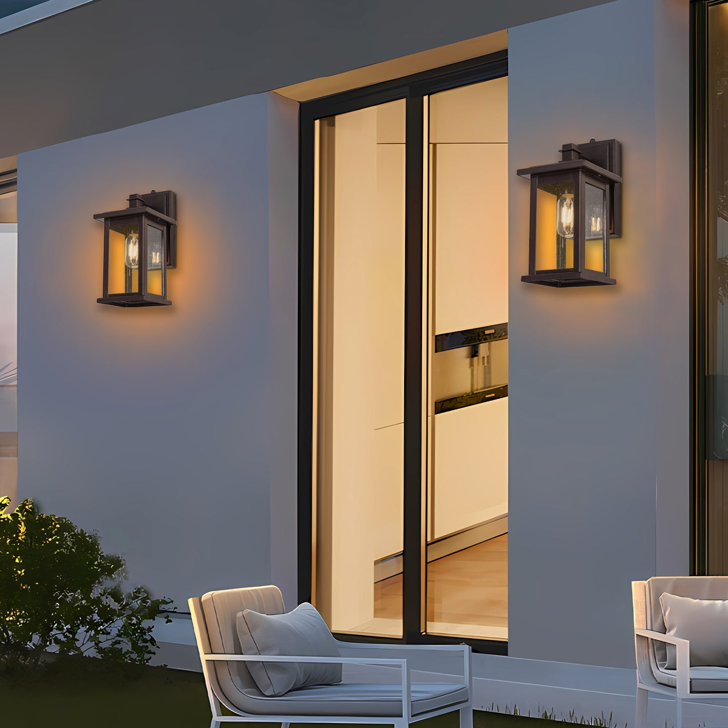 Oil Rubbed Bronze Lantern Hardwired Sconce Sensor Outdoor Sconce, Waterproof Outdoor Sconce,No Bulbs Included