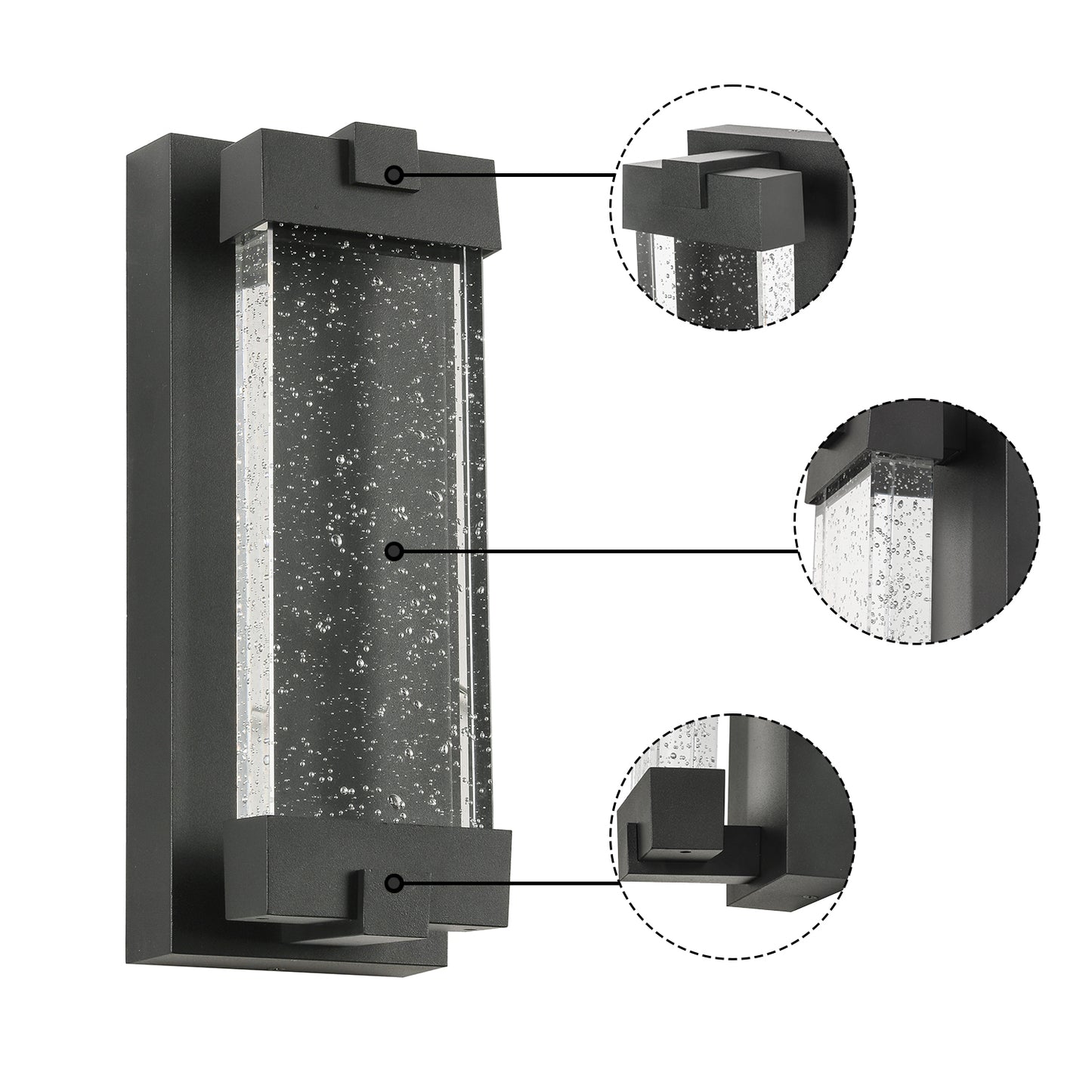1-Light Matte Black not Motion Sensing LED Outdoor Hardwired Wall Lantern Sconce with No Bulbs Included