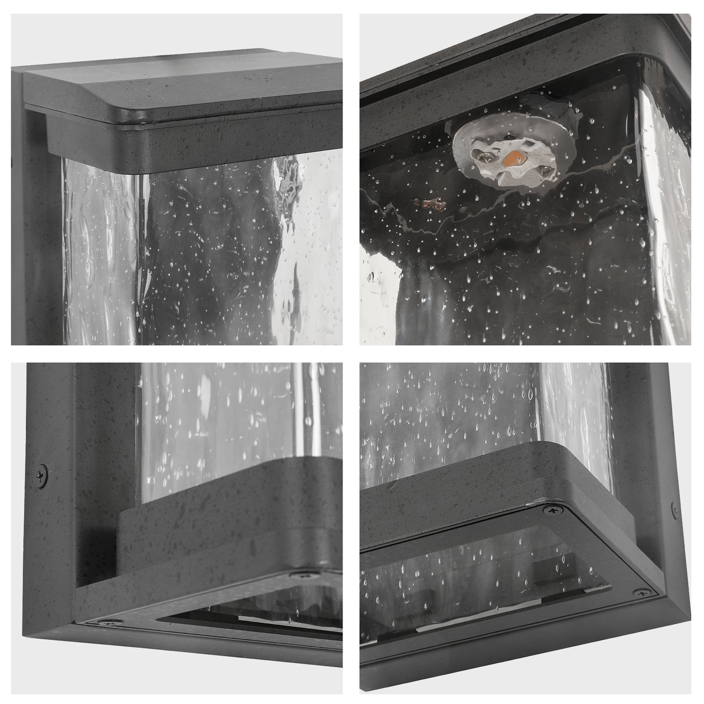 1-Light spotted black Not Motion Sensing LED Outdoor Hardwired Wall Lantern Sconce with No Bulbs Included