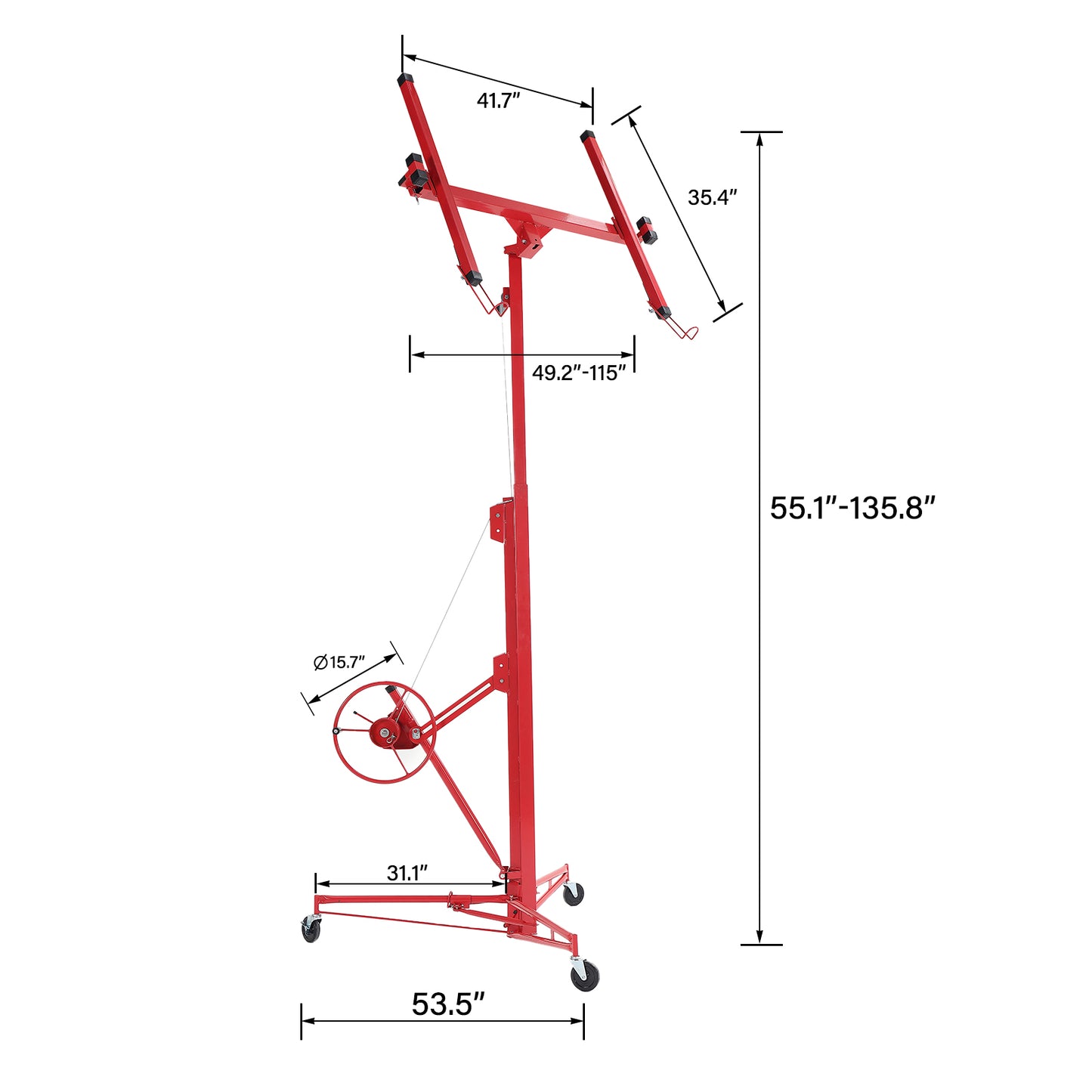 11 ft. Drywall Panel Hoist Jack Lifter Drywall Lift Panel Lift in Red