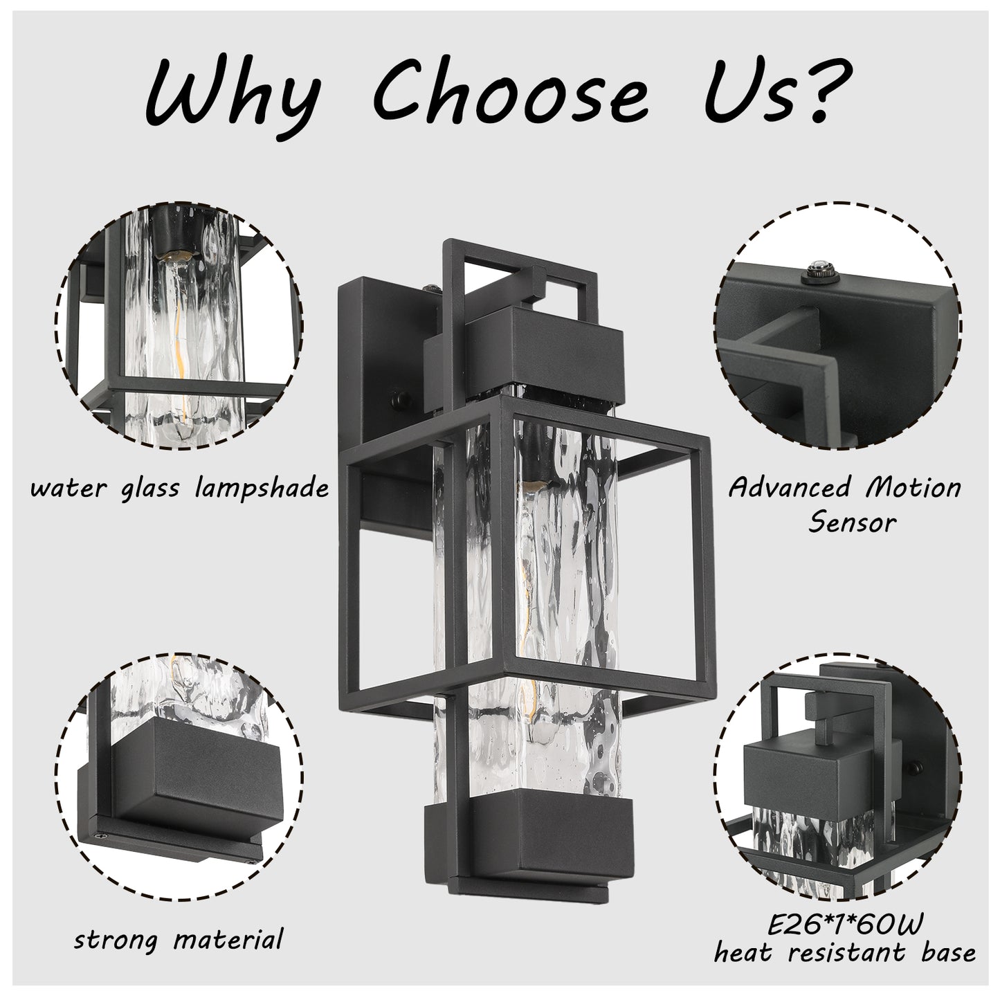 " Dusk to Dawn Outdoor Hardwired Wall Lantern Sconce with No Bulbs Included"