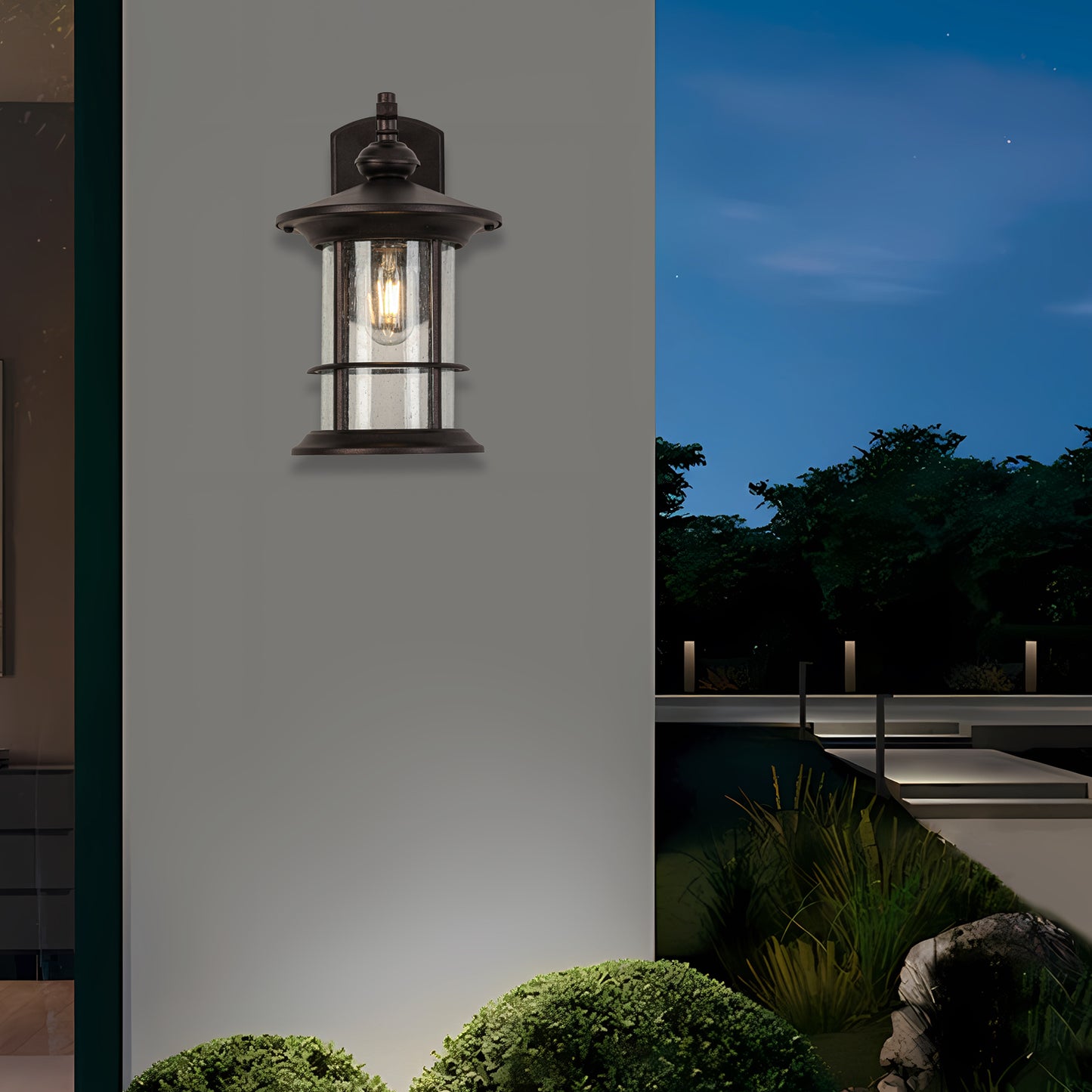 1-Light Black Outdoor Wall Sconce (1-Pack)
