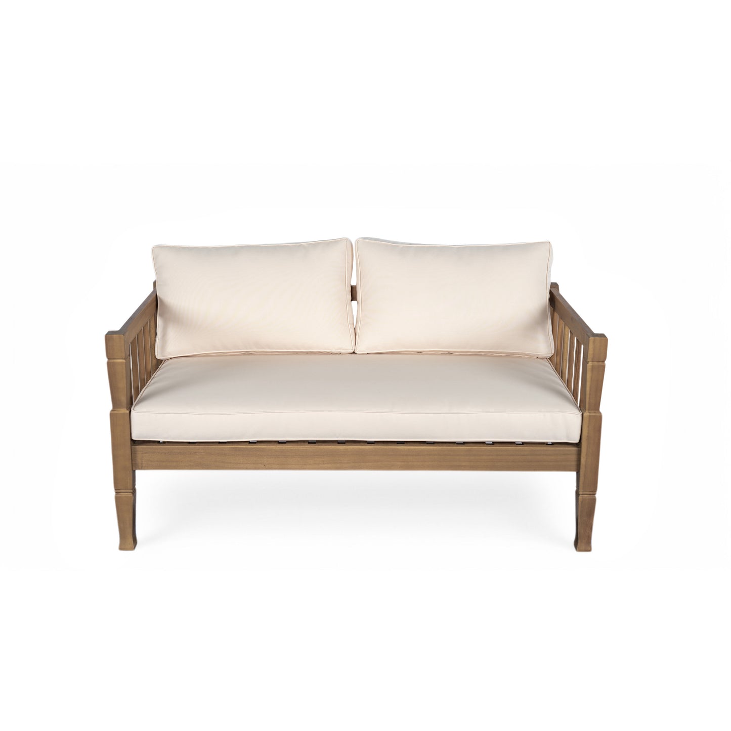 4-Piece Patio Furniture Set, Outdoor Furniture with coffee table, Patio Conversation Set Deep Seating with Thick Cushion for Backyard Porch Balcony,Light Brown