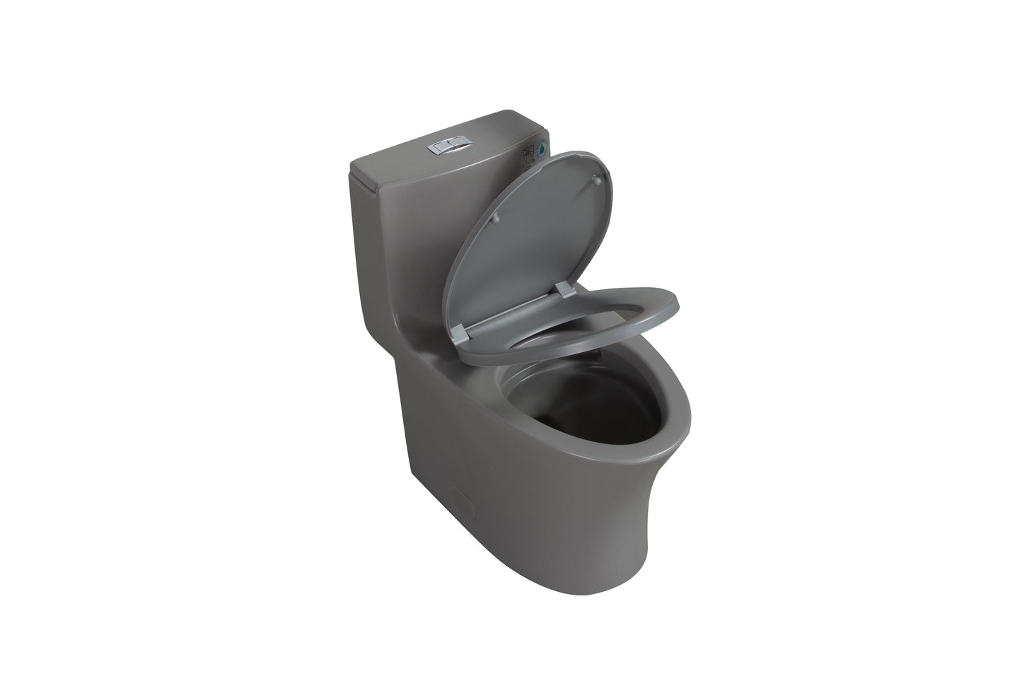 1.1/1.60 GPF Dual-Flush One Piece Toilet, Water-Saving Elongated Comfort Height Floor Mounted, Soft Closing Seat, 1000 Gram Map Flushing Score Toilet, Light Grey GF-24T02-LG