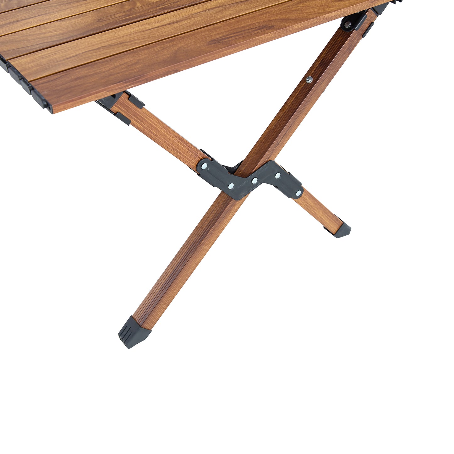 3-piece Folding Outdoor Table and two chairs,Lightweight Aluminum Roll-up Square for indoor, Outdoor Camping, Picnics, Beach,Backyard, BBQ, Party, Patio, Brown/Beige