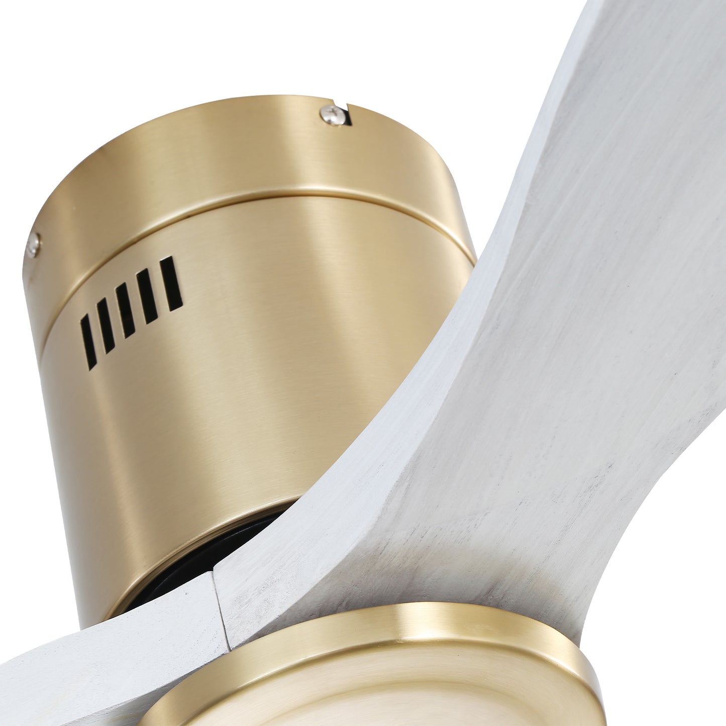 52 Inch Low Profile Ceiling Fan DC 3 Solid Wood Fan Blade Noiseless Reversible Motor Remote Control Without Light
