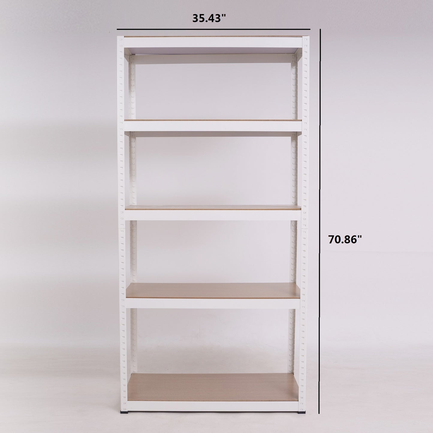 Storage Shelves - 5 Tier Adjustable Garage Storage Shelving, Heavy Duty Metal Storage Utility Rack Shelf Unit for Warehouse Pantry Closet Kitchen, 23.6" x 15.7" x 47.2", White
