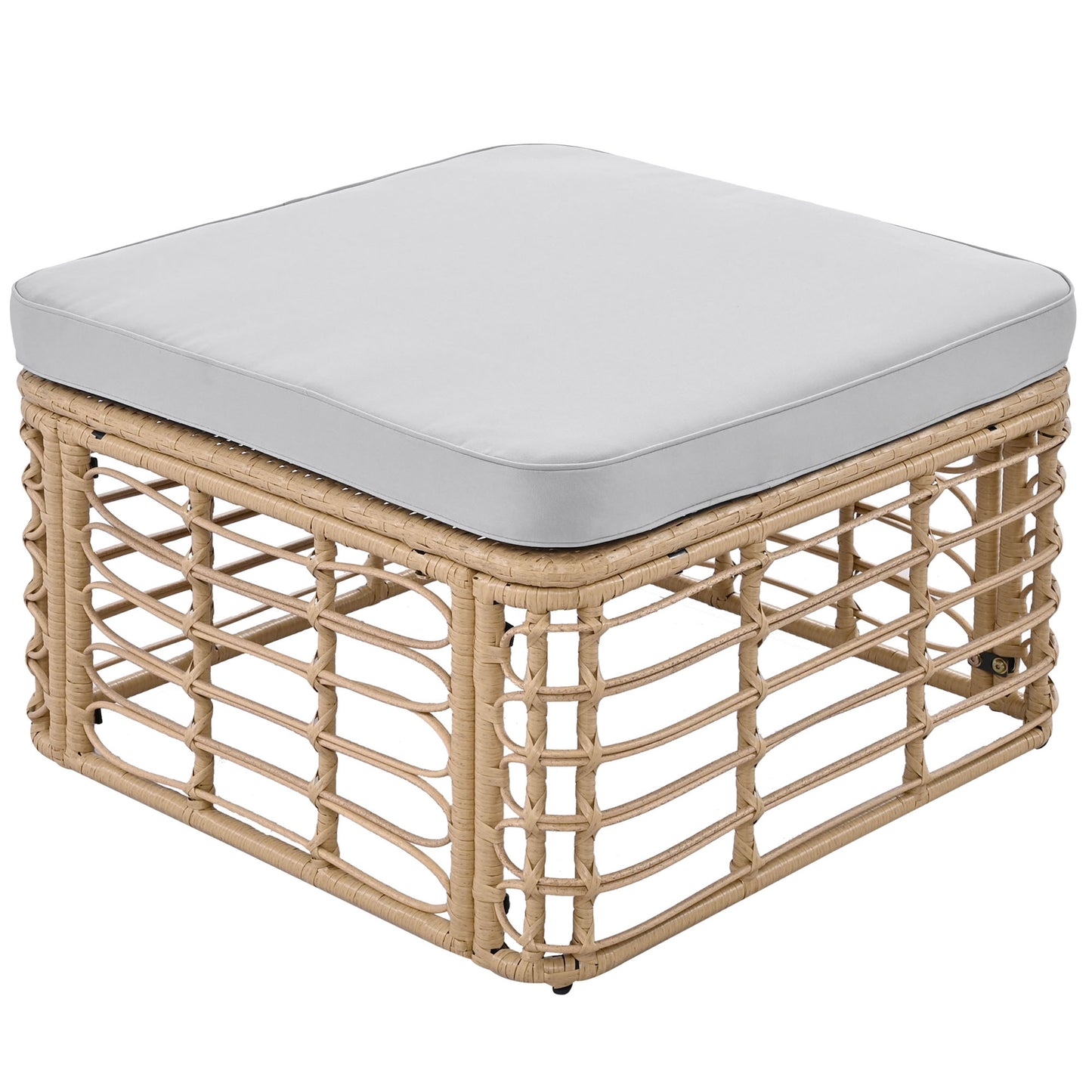 GO 7 Pieces Outdoor Patio Furniture, All-Weather Rattan Sectional Sofa Set with Thick Cushions and Pillows, Freely Combined Conversation Sets for Garden, Backyard, Balcony, Gray