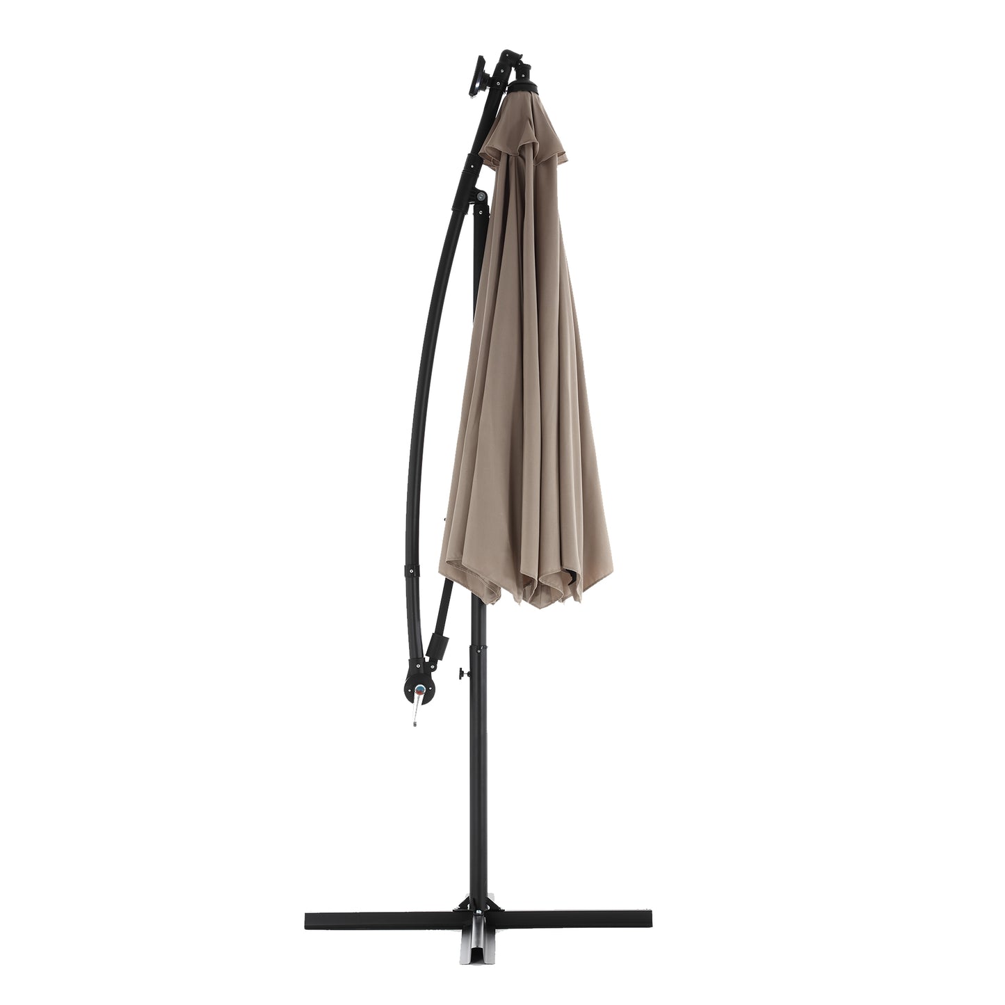 10ft Solar LED Offset Hanging Market Patio Umbrella