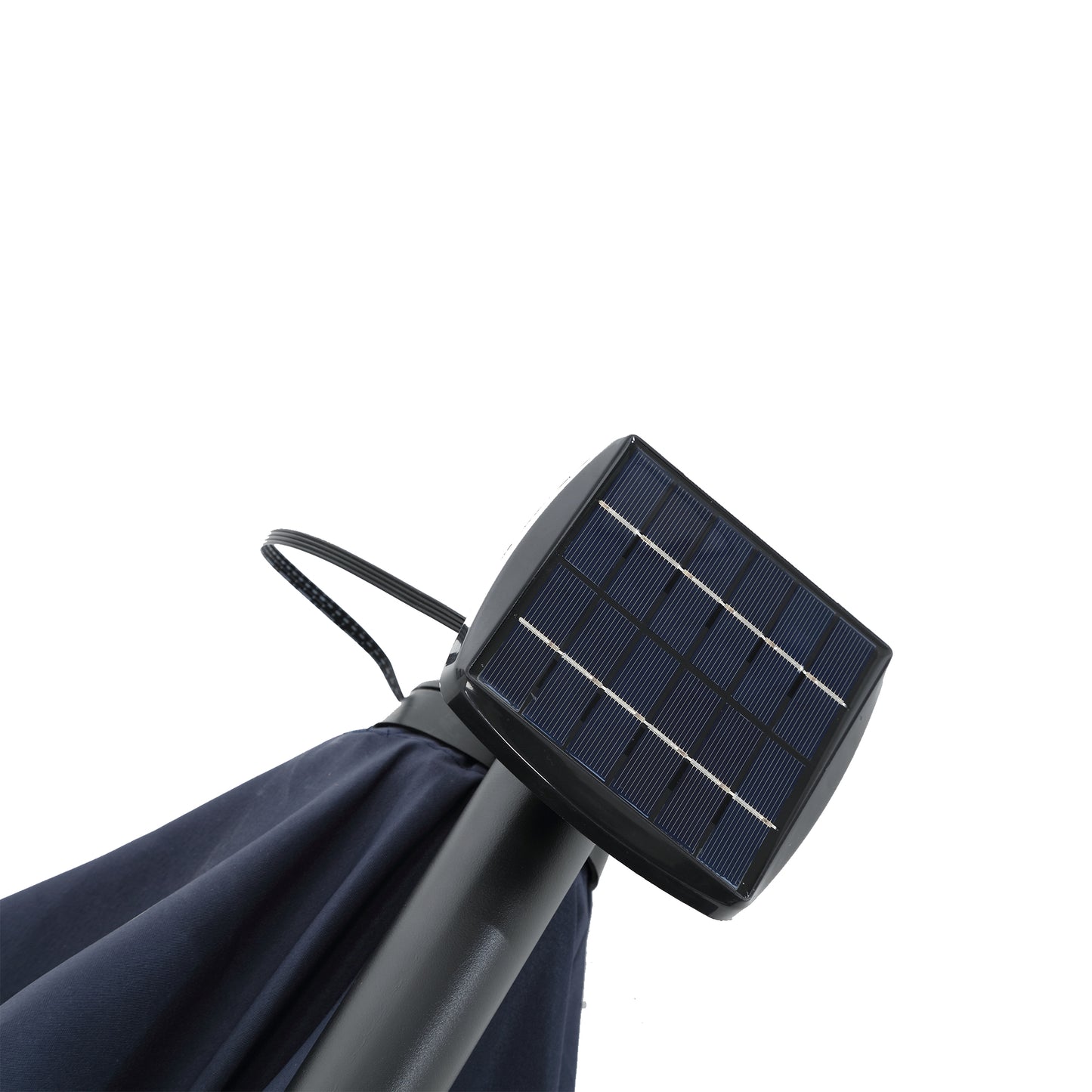 10ft Solar LED Offset Hanging Market Patio Umbrella