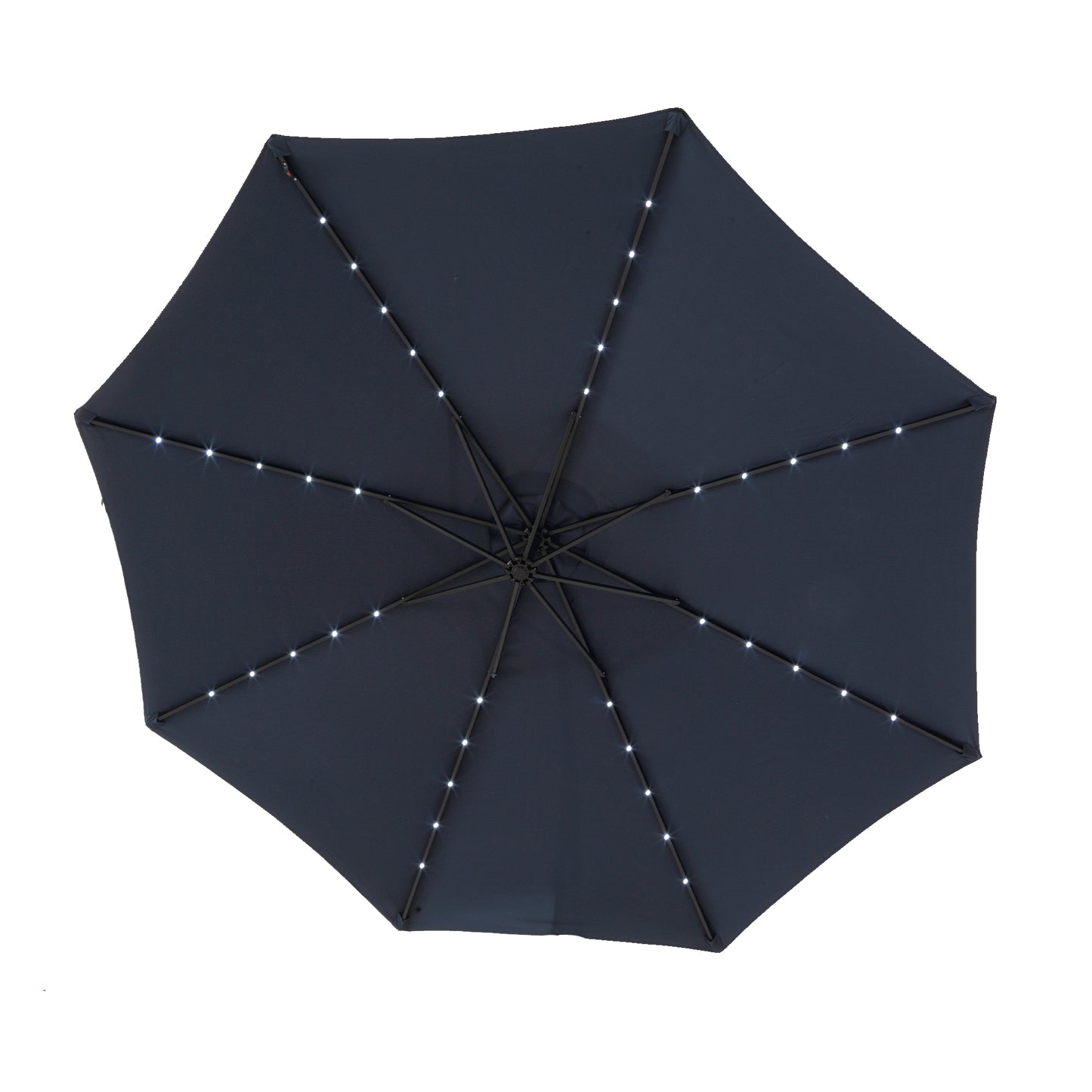 10ft Solar LED Offset Hanging Market Patio Umbrella