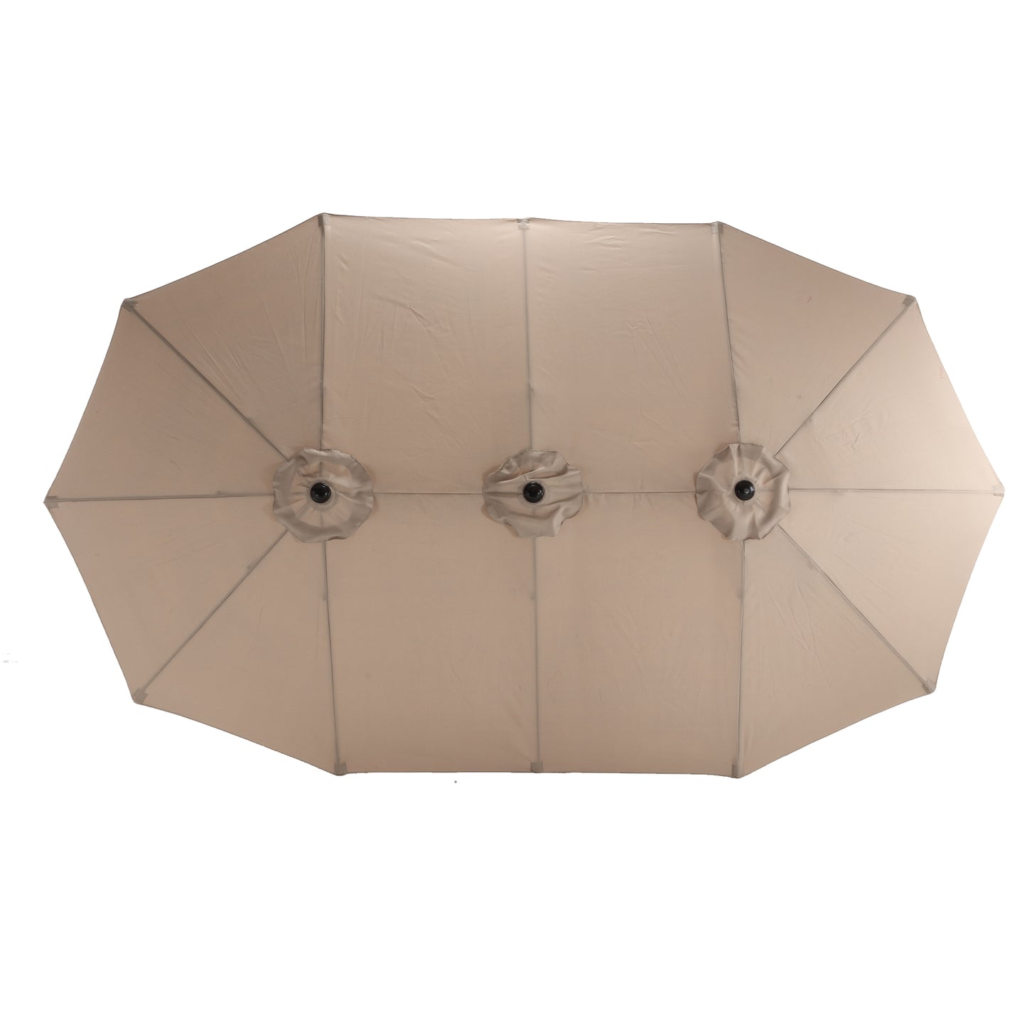 14.8 Ft Double Sided Outdoor Umbrella Rectangular Large with Crank ( khaki )