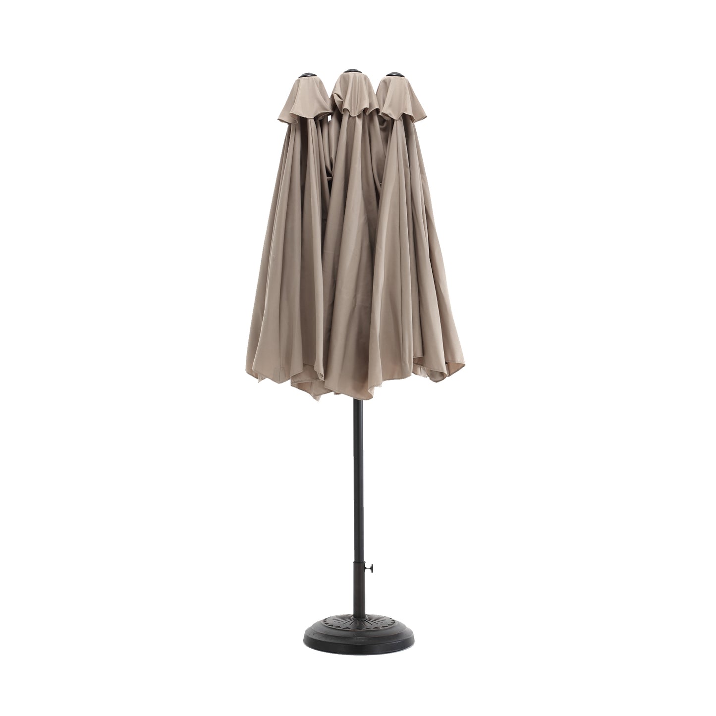 14.8 Ft Double Sided Outdoor Umbrella Rectangular Large with Crank ( khaki )