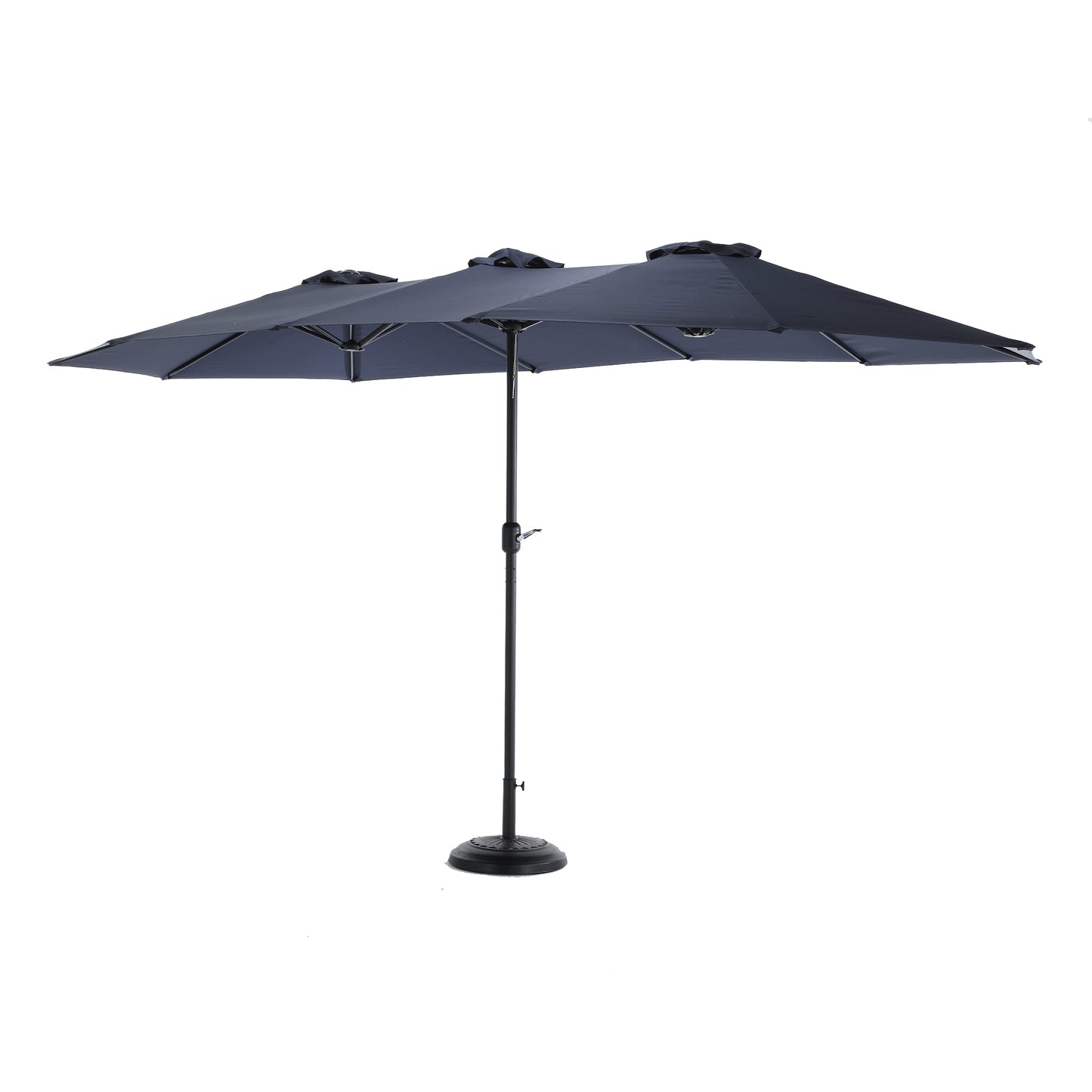 14.8 Ft Double Sided Outdoor Umbrella Rectangular Large with Crank ( Navy blue )