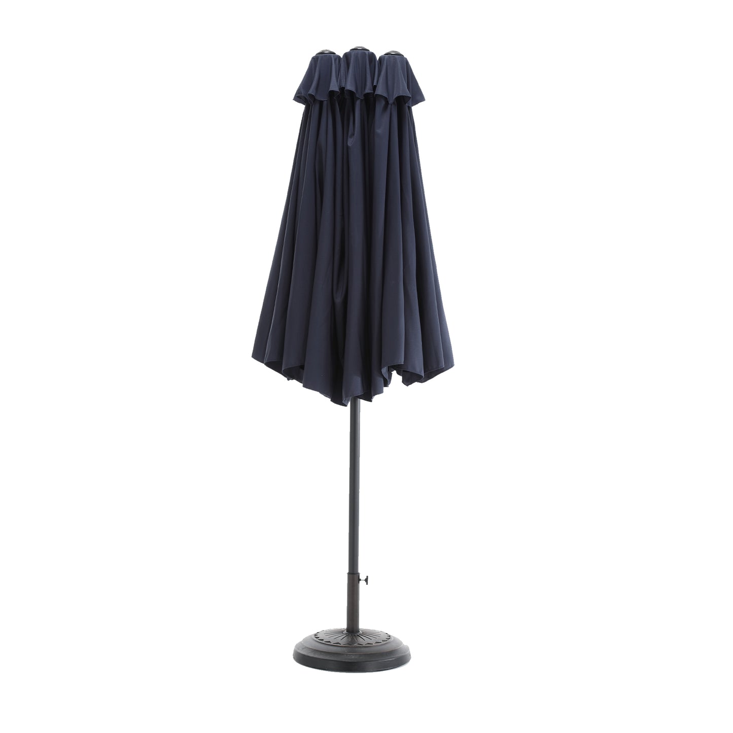 14.8 Ft Double Sided Outdoor Umbrella Rectangular Large with Crank ( Navy blue )