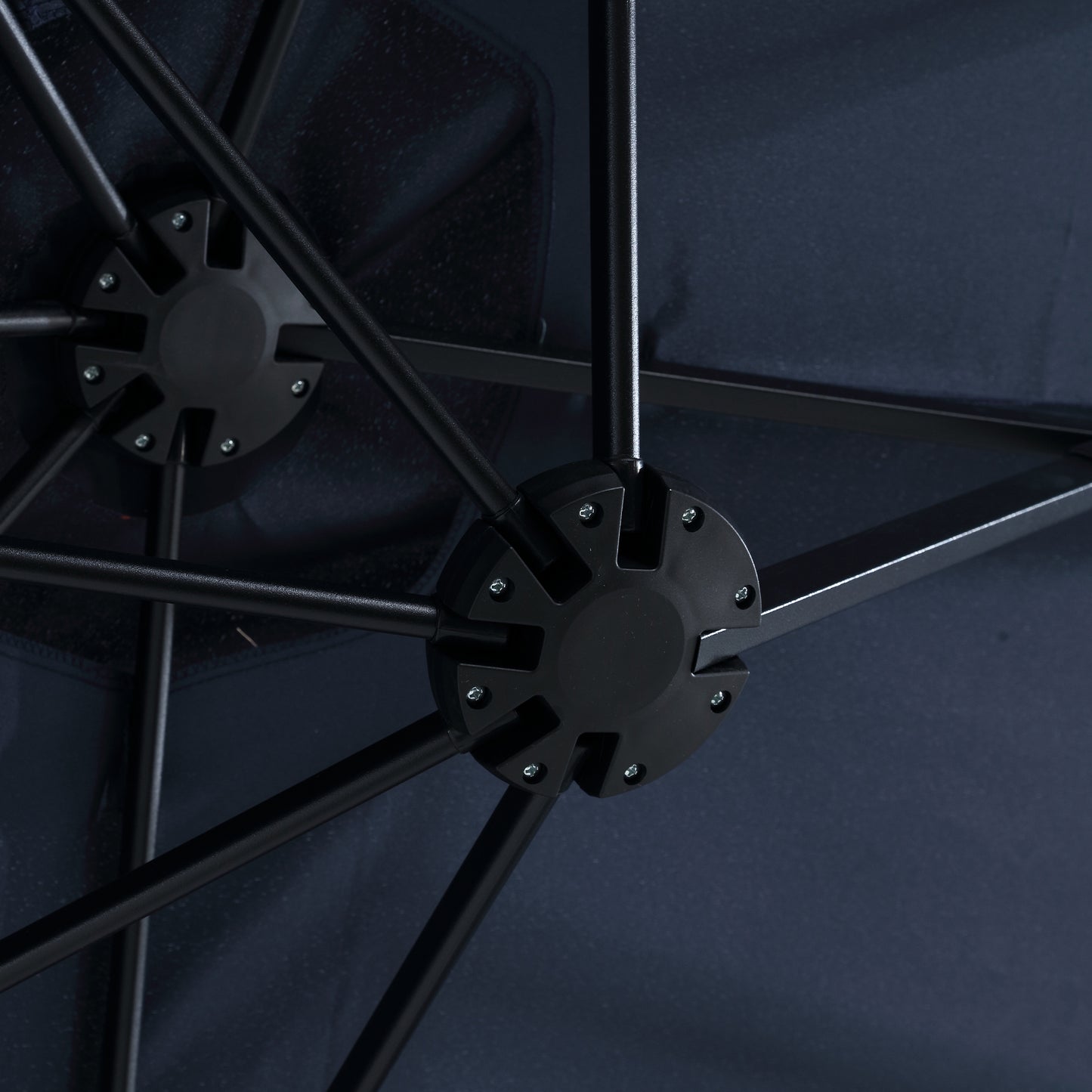 14.8 Ft Double Sided Outdoor Umbrella Rectangular Large with Crank ( Navy blue )