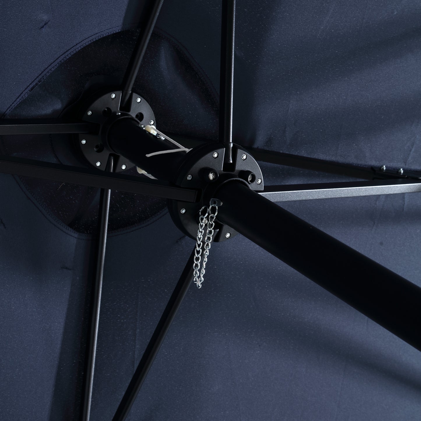14.8 Ft Double Sided Outdoor Umbrella Rectangular Large with Crank ( Navy blue )