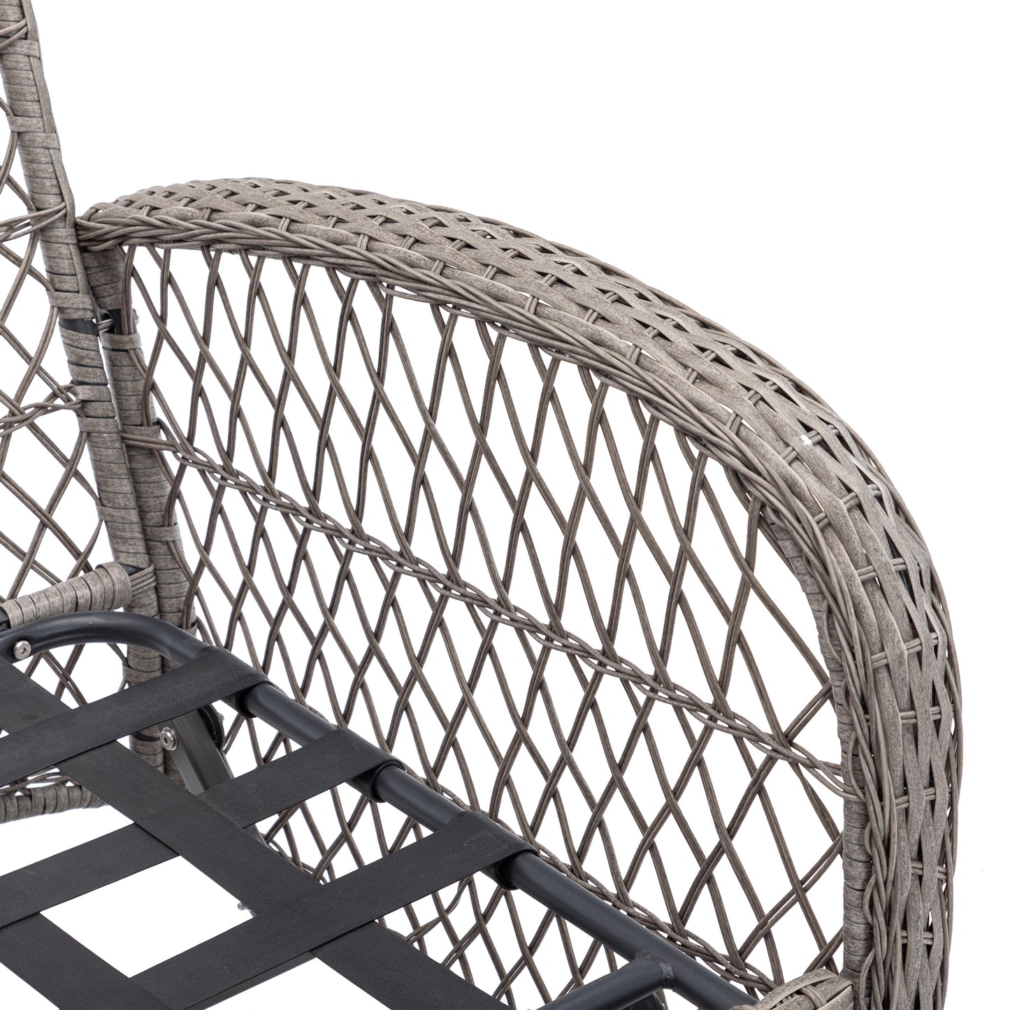 3 Pieces Outdoor Swivel Rocker Patio Chairs, 360 Degree Rocking Patio Conversation Set with Thickened Cushions and Glass Coffee Table for Backyard, Grey