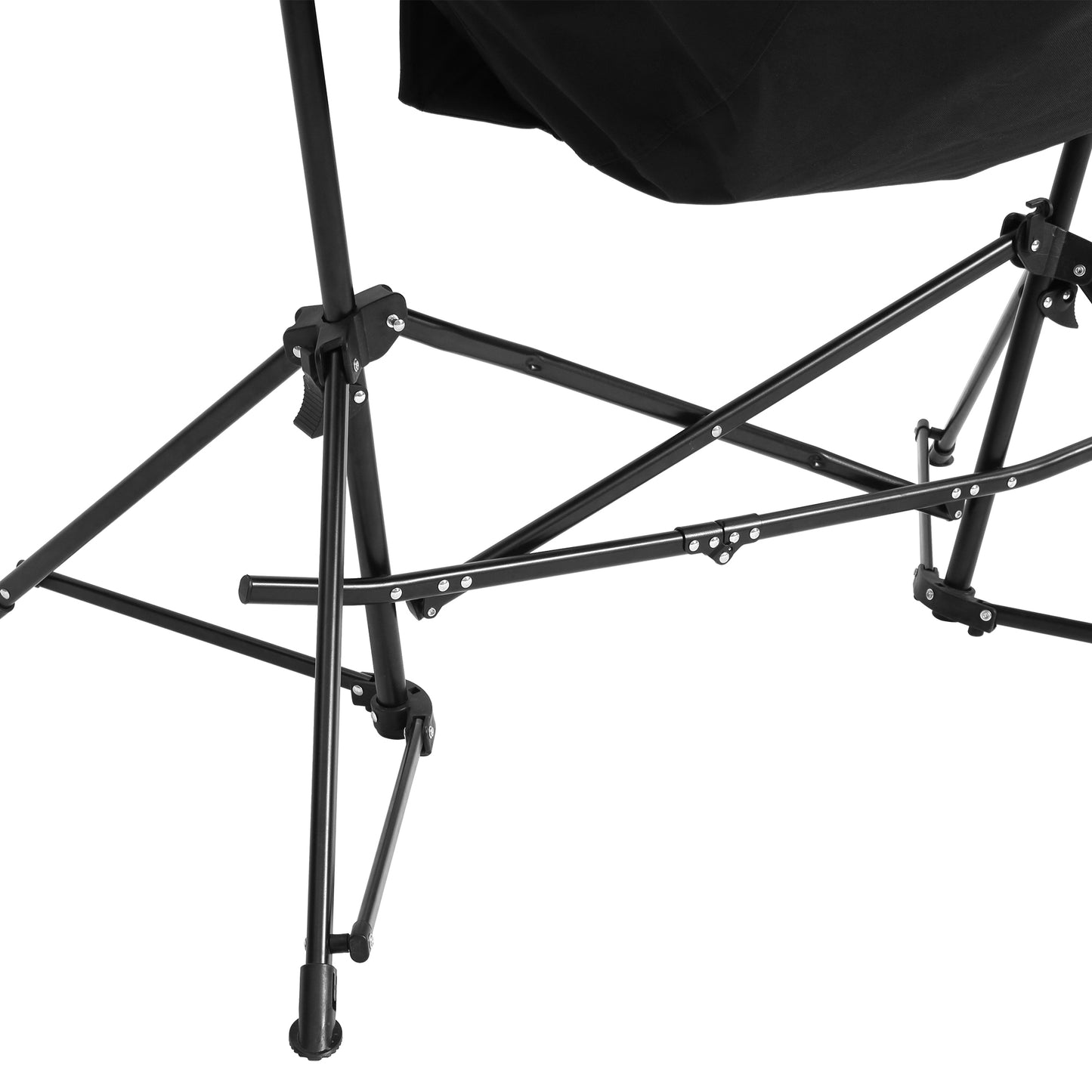 Hammock Camping Chair, Folding Portable Rocking Chair, Aluminum Alloy Adjustable Back Swinging Chair with Pillow Cup Holder, Recliner with Carry Bag for Outdoor Travel Lawn Backyard, Black (2pcs)