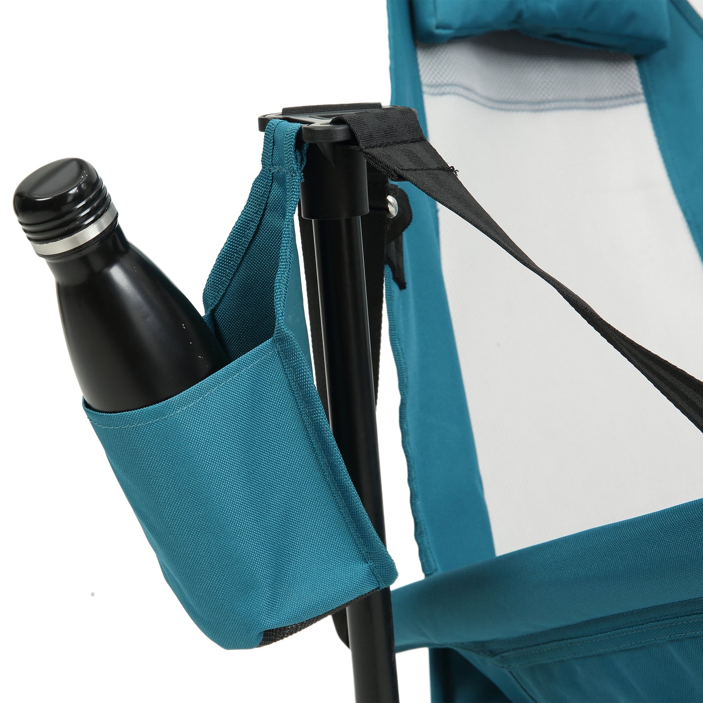 Hammock Camping Chair, Folding Portable Rocking Chair, Aluminum Alloy Adjustable Back Swinging Chair with Pillow Cup Holder, Recliner with Carry Bag for Outdoor Travel Lawn Backyard, Blue (2pcs)