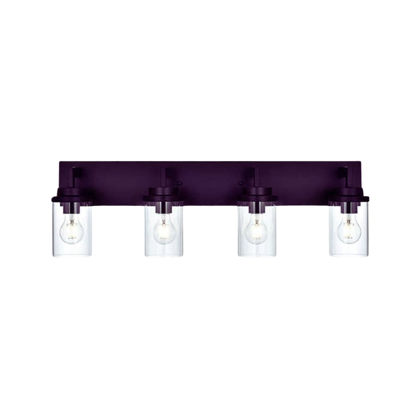 Modern Wall Bathroom Vanity Light Fixture 4 Light Oil Rubbed Bronze Metal with Clear Glass Shade,Industrial Vintage Farmhouse Wall Mount Lighting Sconce
