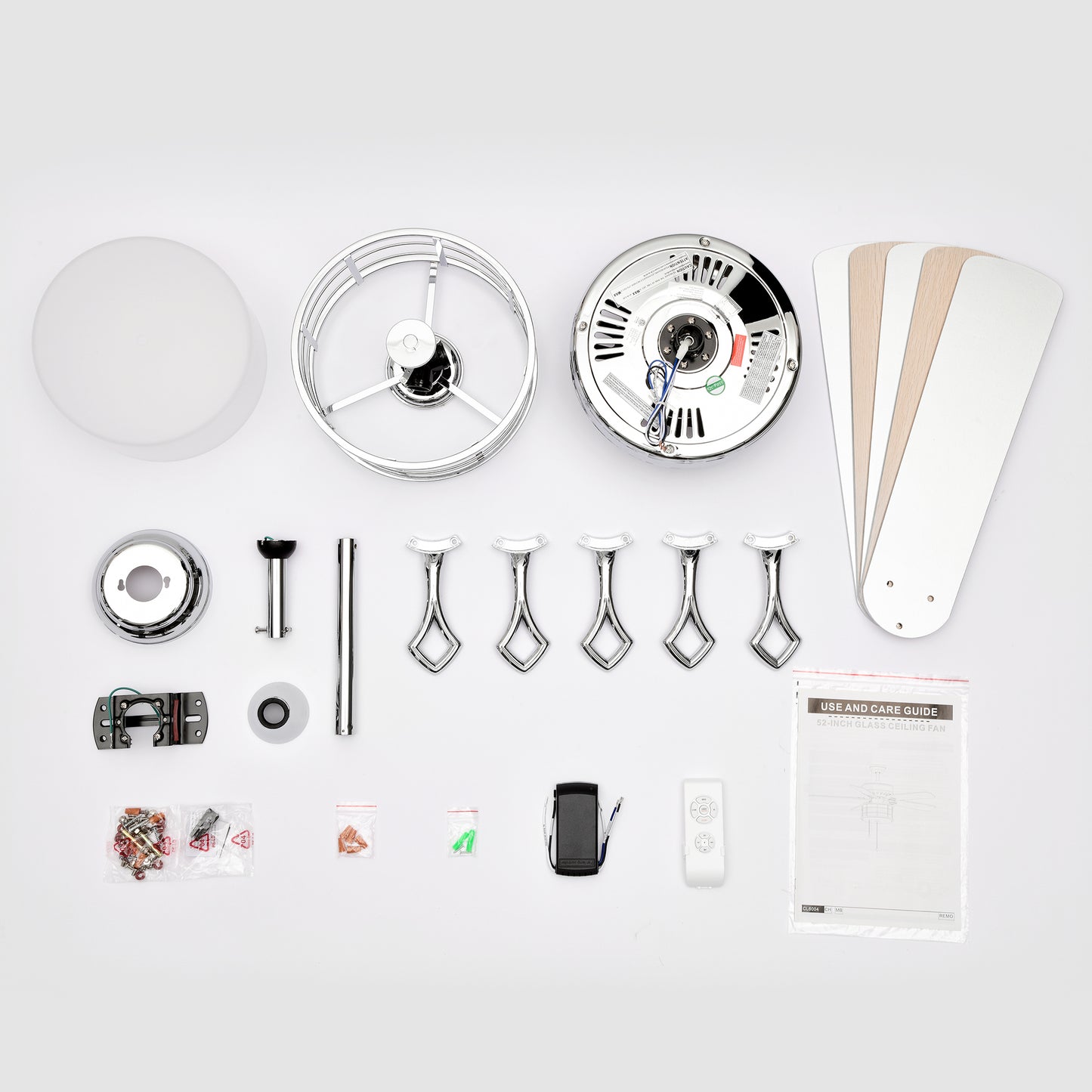 52" 3-Light Chrome Drum Shade LED Ceiling Fan + Remote, Traditional Farmhouse Rustic Industrial Bohemian Country Cottage Transitional Glam for Home, Kitchen, Living Room