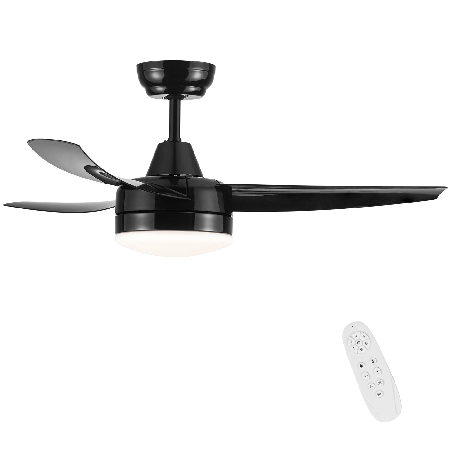 42-Inch 3-Blade Matte Black DC Motor Modern Contemporary LED Ceiling Fan-42 in x 42 in x 10.34 in