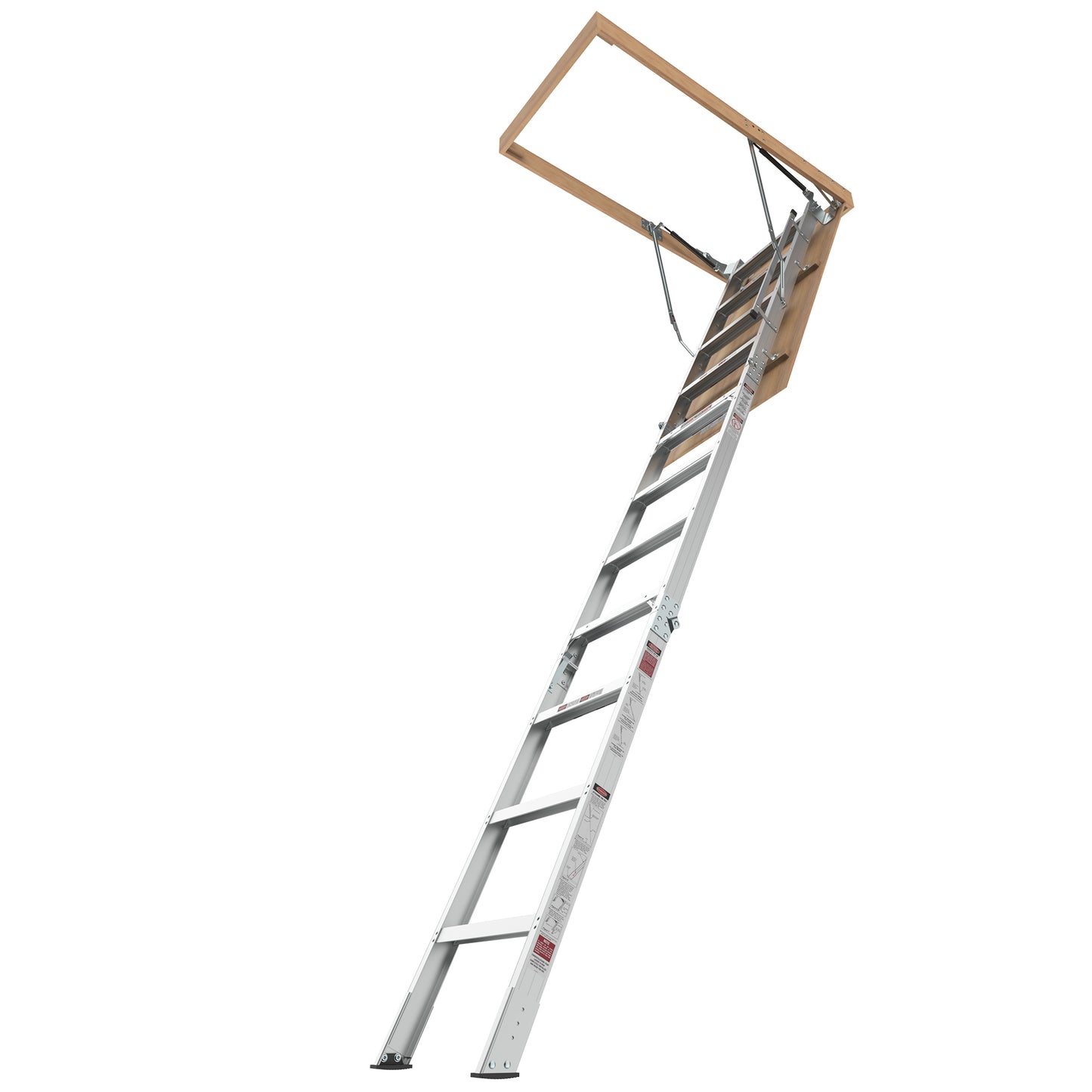 Household Aluminum Attic Ladder 25" x 54" ,350lbs Capacity, 7-10 ft Ceiling Height