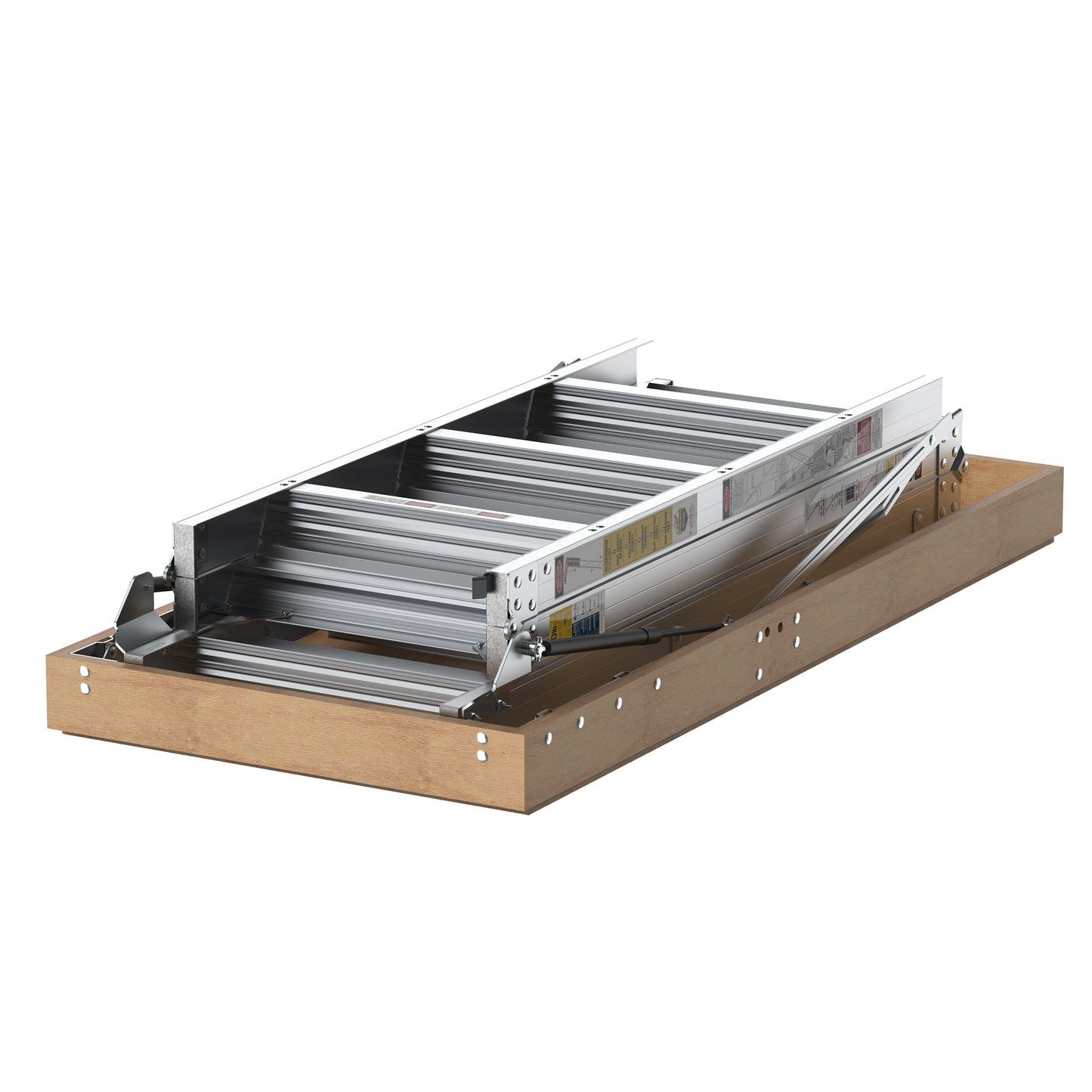 Household Aluminum Attic Ladder 25" x 54" ,350lbs Capacity, 7-10 ft Ceiling Height
