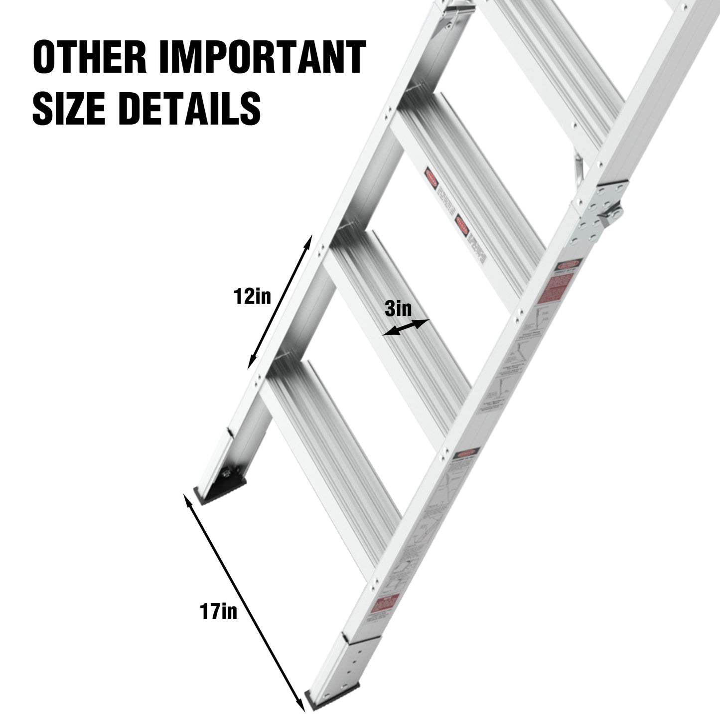 Household Aluminum Attic Ladder 25" x 54" ,350lbs Capacity, 7-10 ft Ceiling Height