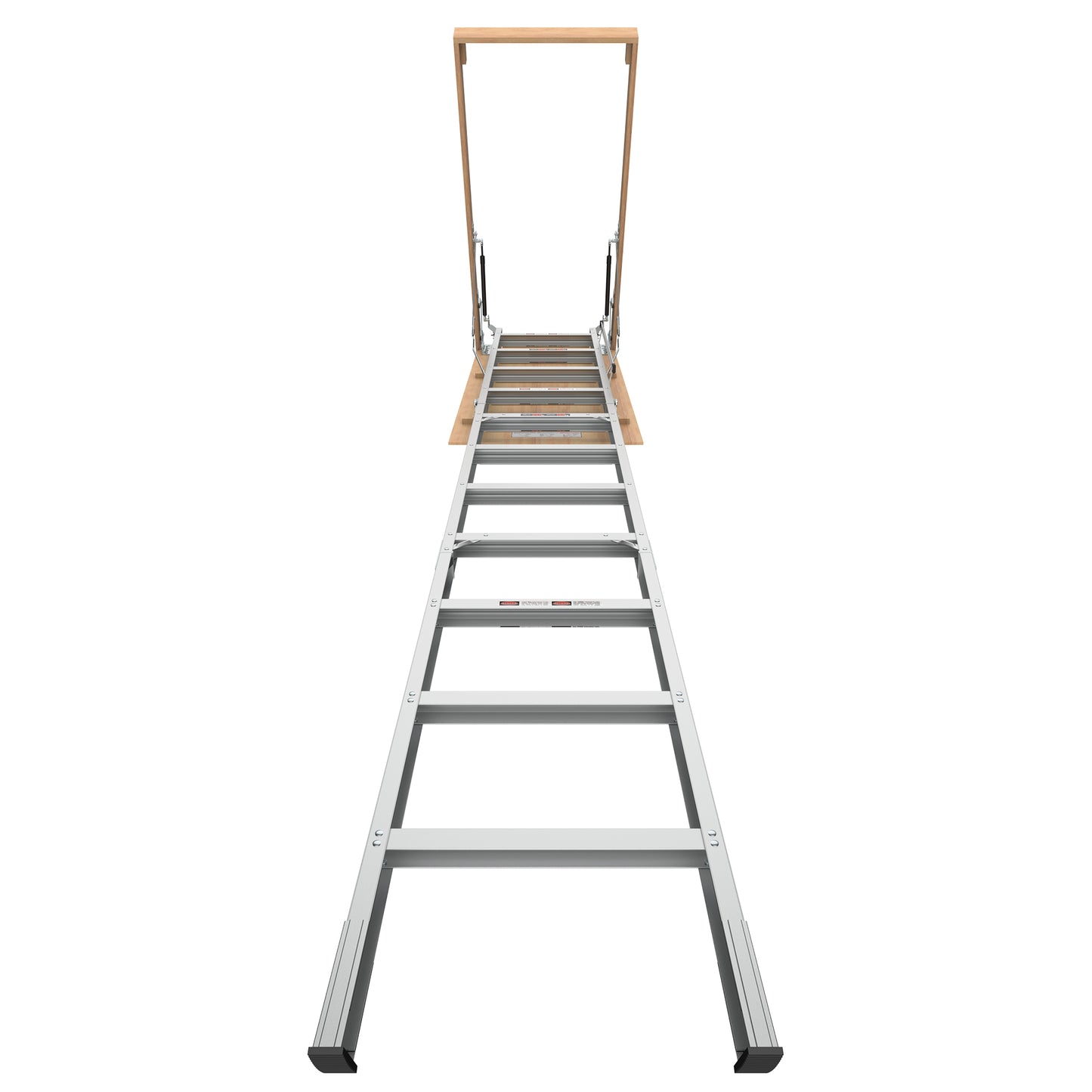 Household Aluminum Attic Ladder 25" x 54" ,350lbs Capacity, 7-10 ft Ceiling Height