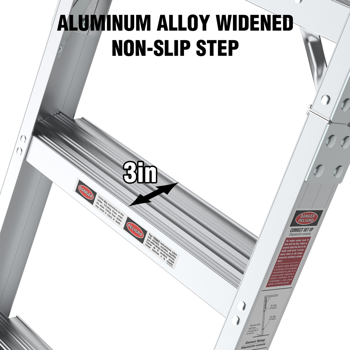Household Aluminum Attic Ladder 25" x 54" ,350lbs Capacity, 7-10 ft Ceiling Height