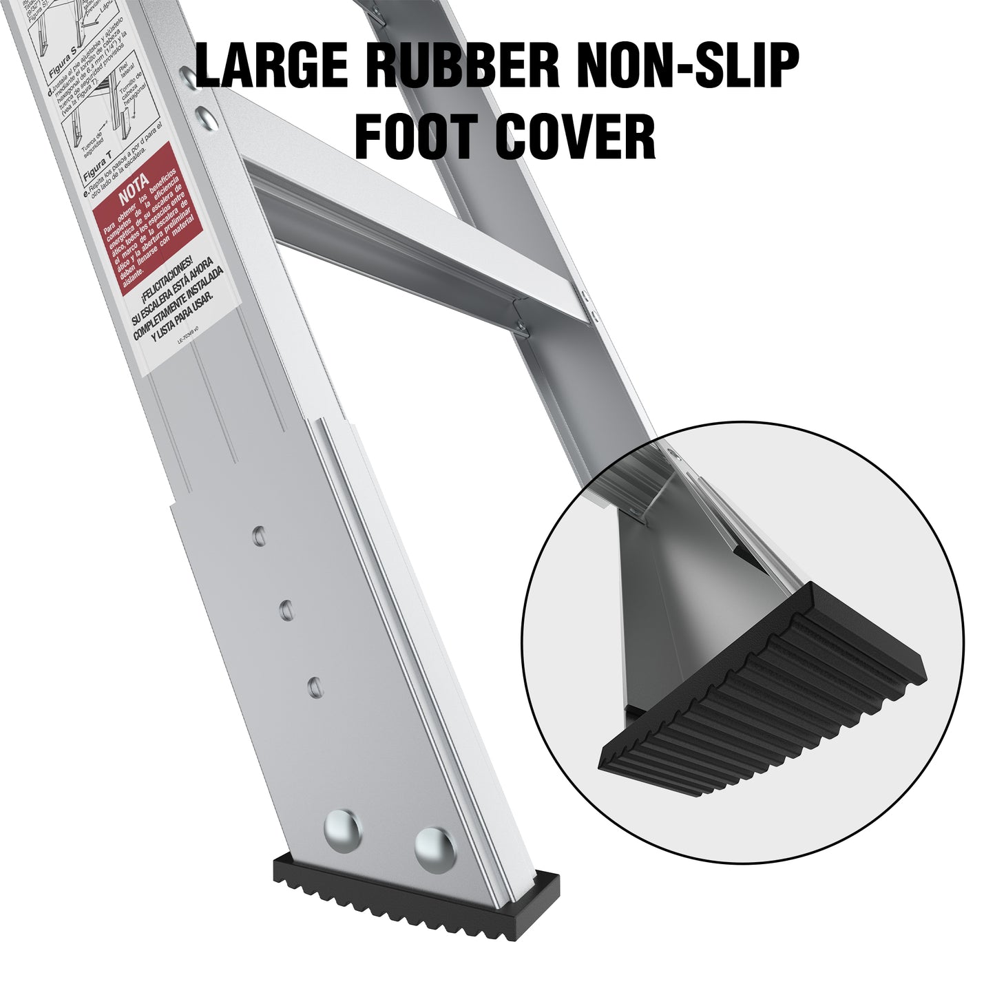 Household Aluminum Attic Ladder 25" x 54" ,350lbs Capacity, 7-10 ft Ceiling Height