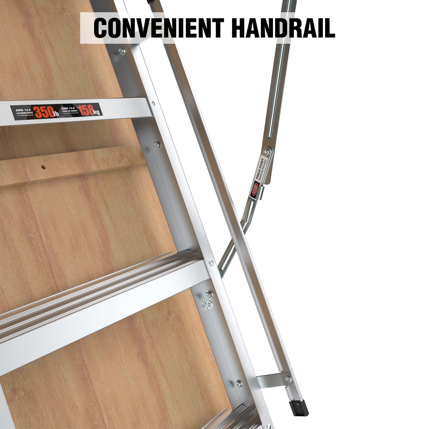 Household Aluminum Attic Ladder 25" x 54" ,350lbs Capacity, 7-10 ft Ceiling Height
