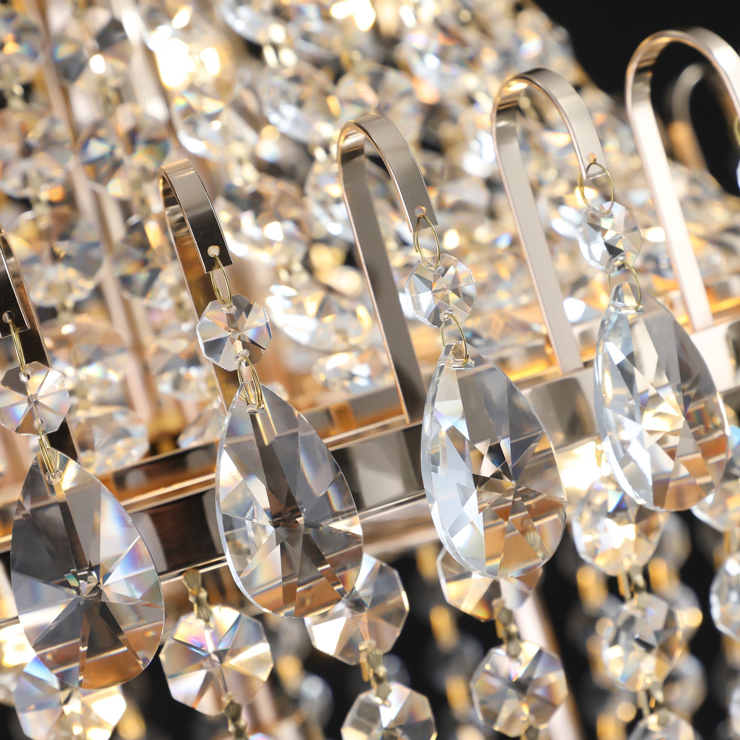Gold Crystal Chandeliers,Large Contemporary Luxury Ceiling Lighting for Living Room Dining Room Bedroom Hallway